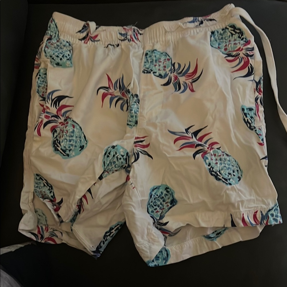 Free Planet White and Blue Athletic Shorts with Drawstring Waist